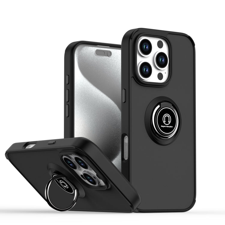 غطاء هاتف Q Shadow 1 Series من TPU + PC مع حلقة، لهواتف iPhone 16 Pro، iPhone 16 Plus، iPhone 15 Pro Max، iPhone 15 Pro، iPhone 15 Plus، iPhone 15