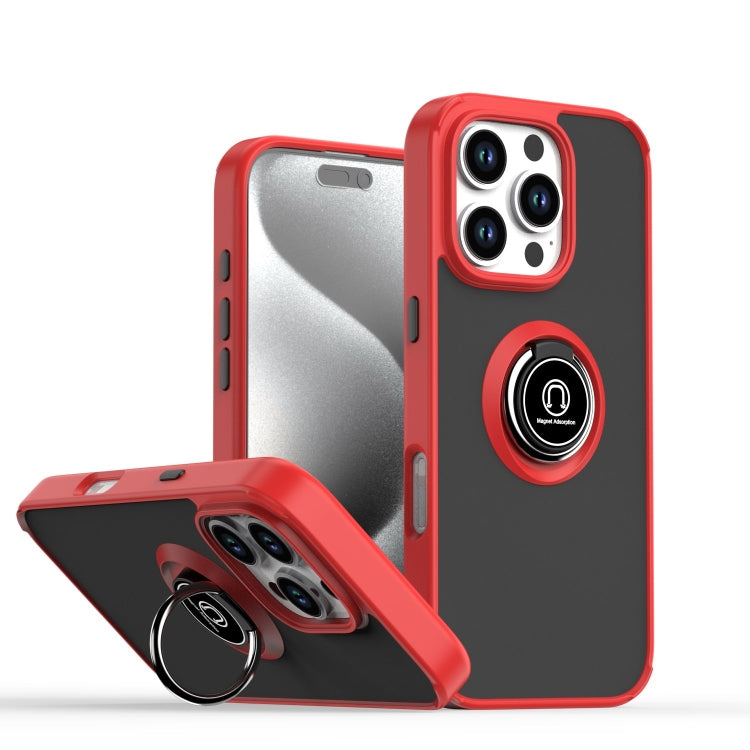 غطاء هاتف Q Shadow 1 Series من TPU + PC مع حلقة، لهواتف iPhone 16 Pro، iPhone 16 Plus، iPhone 15 Pro Max، iPhone 15 Pro، iPhone 15 Plus، iPhone 15