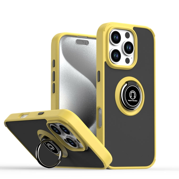 غطاء هاتف Q Shadow 1 Series من TPU + PC مع حلقة، لهواتف iPhone 16 Pro، iPhone 16 Plus، iPhone 15 Pro Max، iPhone 15 Pro، iPhone 15 Plus، iPhone 15