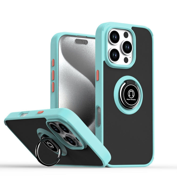 غطاء هاتف Q Shadow 1 Series من TPU + PC مع حلقة، لهواتف iPhone 16 Pro، iPhone 16 Plus، iPhone 15 Pro Max، iPhone 15 Pro، iPhone 15 Plus، iPhone 15