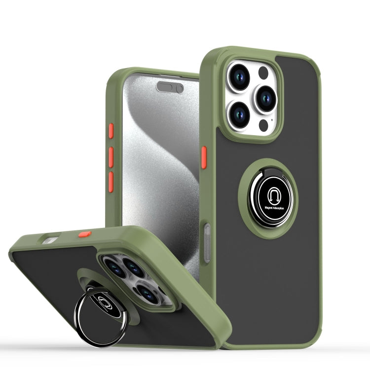 غطاء هاتف Q Shadow 1 Series من TPU + PC مع حلقة، لهواتف iPhone 16 Pro، iPhone 16 Plus، iPhone 15 Pro Max، iPhone 15 Pro، iPhone 15 Plus، iPhone 15