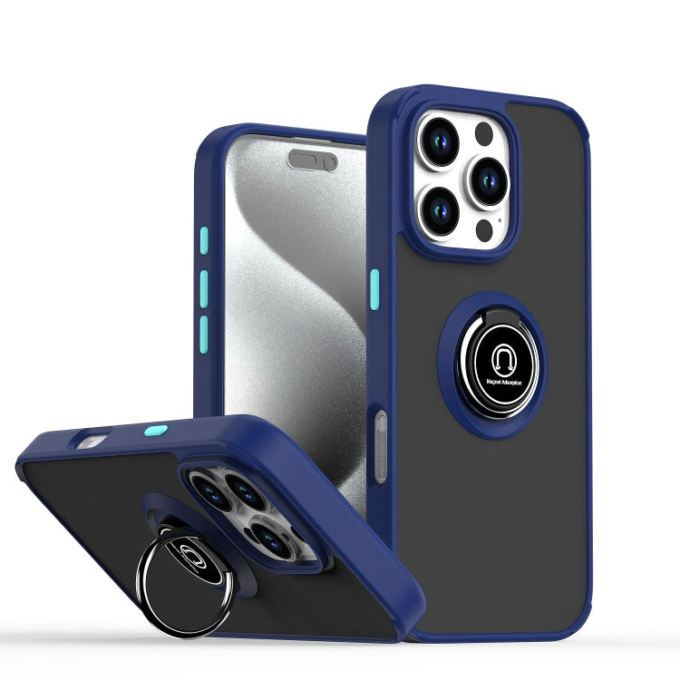 غطاء هاتف Q Shadow 1 Series من TPU + PC مع حلقة، لهواتف iPhone 16 Pro، iPhone 16 Plus، iPhone 15 Pro Max، iPhone 15 Pro، iPhone 15 Plus، iPhone 15