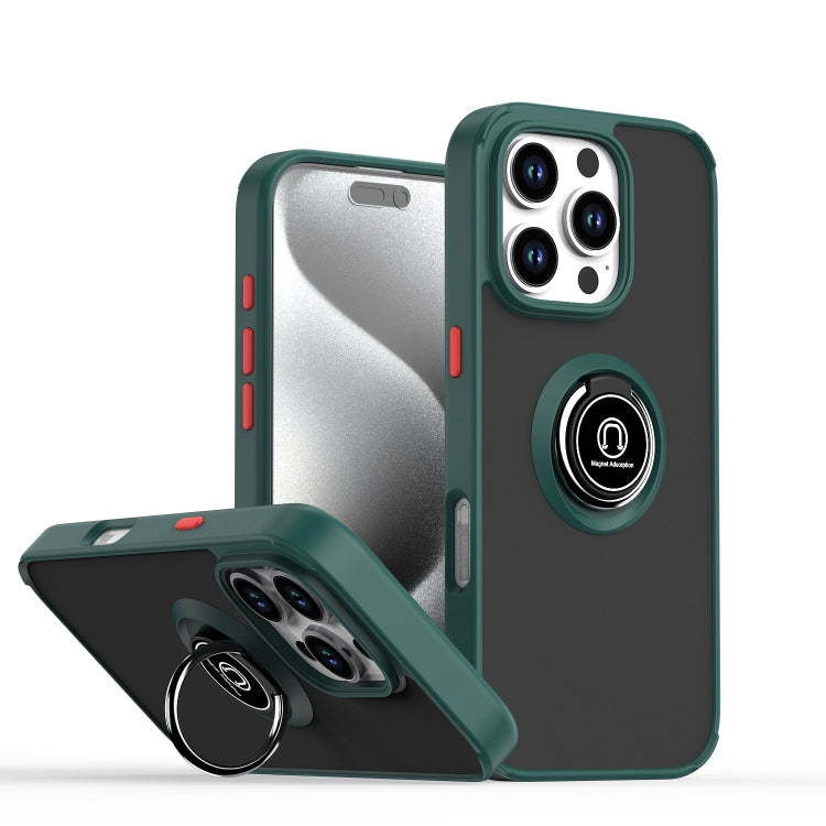 غطاء هاتف Q Shadow 1 Series من TPU + PC مع حلقة، لهواتف iPhone 16 Pro، iPhone 16 Plus، iPhone 15 Pro Max، iPhone 15 Pro، iPhone 15 Plus، iPhone 15