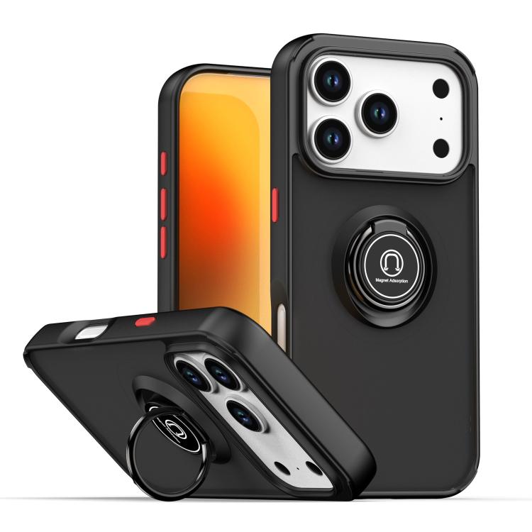 غطاء هاتف Q Shadow 1 Series من TPU + PC مع حلقة، لهواتف iPhone 17e / 16e، iPhone 17 Pro Max، iPhone 17 Pro، iPhone 17، iPhone Air، iPhone 16 Pro Max