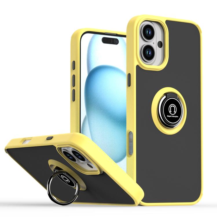 غطاء هاتف Q Shadow 1 Series من TPU + PC مع حلقة، لهواتف iPhone 16 Pro، iPhone 16 Plus، iPhone 15 Pro Max، iPhone 15 Pro، iPhone 15 Plus، iPhone 15