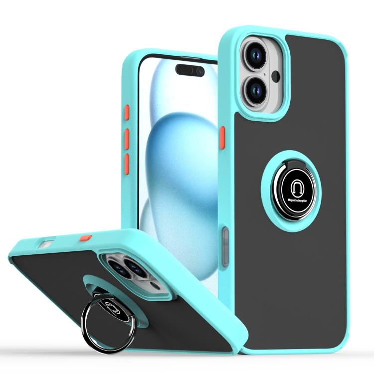 غطاء هاتف Q Shadow 1 Series من TPU + PC مع حلقة، لهواتف iPhone 16 Pro، iPhone 16 Plus، iPhone 15 Pro Max، iPhone 15 Pro، iPhone 15 Plus، iPhone 15