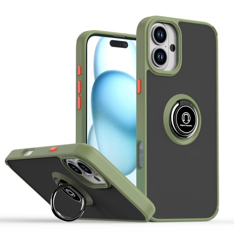 غطاء هاتف Q Shadow 1 Series من TPU + PC مع حلقة، لهواتف iPhone 16 Pro، iPhone 16 Plus، iPhone 15 Pro Max، iPhone 15 Pro، iPhone 15 Plus، iPhone 15