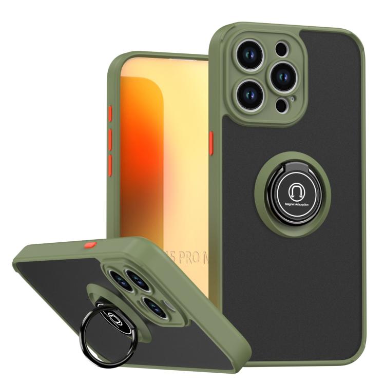 غطاء هاتف Q Shadow 1 Series من TPU + PC مع حلقة، لهواتف iPhone 16 Pro، iPhone 16 Plus، iPhone 15 Pro Max، iPhone 15 Pro، iPhone 15 Plus، iPhone 15