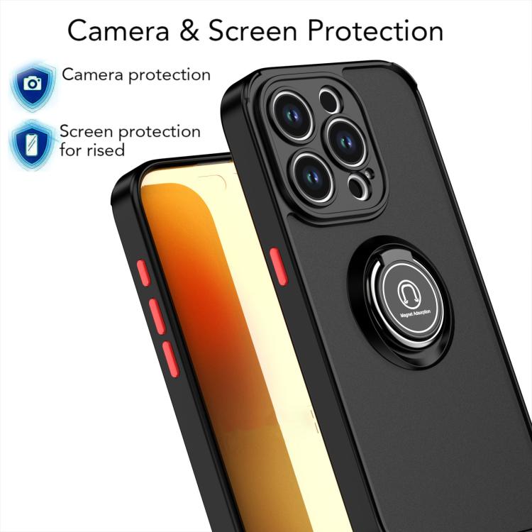غطاء هاتف Q Shadow 1 Series من TPU + PC مع حلقة، لهواتف iPhone 16 Pro، iPhone 16 Plus، iPhone 15 Pro Max، iPhone 15 Pro، iPhone 15 Plus، iPhone 15