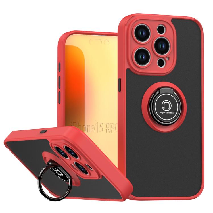 غطاء هاتف Q Shadow 1 Series من TPU + PC مع حلقة، لهواتف iPhone 16 Pro، iPhone 16 Plus، iPhone 15 Pro Max، iPhone 15 Pro، iPhone 15 Plus، iPhone 15