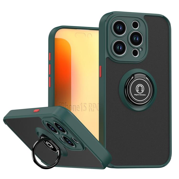 غطاء هاتف Q Shadow 1 Series من TPU + PC مع حلقة، لهواتف iPhone 16 Pro، iPhone 16 Plus، iPhone 15 Pro Max، iPhone 15 Pro، iPhone 15 Plus، iPhone 15