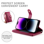 حقيبة محفظة بسحاب مع تسع فتحات بطاقات من الجلد لهاتف، لهواتف iPhone 14 Pro Max، iPhone 13 Pro Max، iPhone 13 Pro، iPhone 13، iPhone 13 mini، iPhone 12 / 12 Pro، iPhone 12 Pro Max، iPhone 12 mini