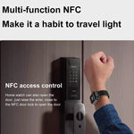 D8 Pro سماعة أذن بلوتوث 2 في 1 بشاشة 2.01 بوصة وسوار سيليكون ساعة ذكية، تدعم NFC مع غطاء