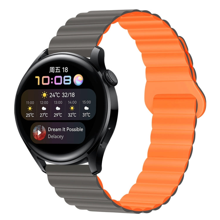 Two Color Magnetic Silicone Watch Band, 22mm
