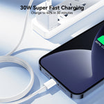 JOYROOM S-A45 كابل شحن سريع بقوة 30 واط USB-C / Type-C إلى 8 دبابيس، الطول: 1 متر، Type-C إلى 8 دبابيس
