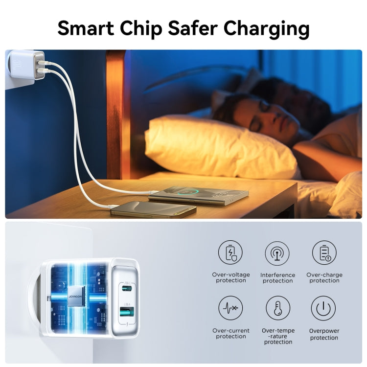 JOYROOM JR-TCF15 30W USB+USB-C / Type-C Fast Charger, EU Plug, UK Plug