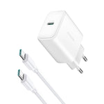 شاحن سريع JOYROOM JR-TCF24 بقوة 30 واط USB-C / Type-C مع مجموعة كابلات، قابس الاتحاد الأوروبي