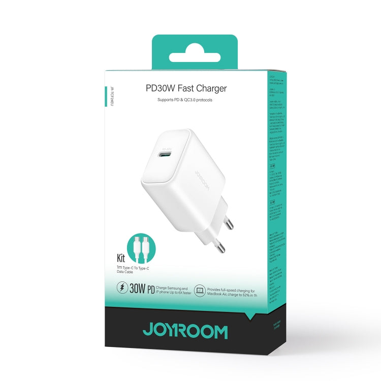 شاحن سريع JOYROOM JR-TCF24 بقوة 30 واط USB-C / Type-C مع مجموعة كابلات، قابس الاتحاد الأوروبي
