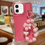 غطاء هاتف كامل من TPU + PC مع ترتر لامع وسوار، لهواتف iPhone 14 Pro، iPhone 14 Pro Max، iPhone 6 / 7 / 8 / SE 2020، iPhone 13 Pro Max، iPhone 13 Pro، iPhone 13، iPhone 12 / 12 Pro، iPhone 12 Pro Max