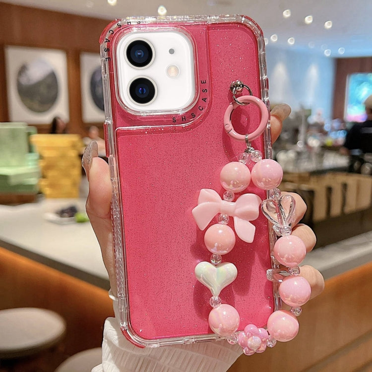 غطاء هاتف كامل من TPU + PC مع ترتر لامع وسوار، لهواتف iPhone 14 Pro، iPhone 14 Pro Max، iPhone 6 / 7 / 8 / SE 2020، iPhone 13 Pro Max، iPhone 13 Pro، iPhone 13، iPhone 12 / 12 Pro، iPhone 12 Pro Max
