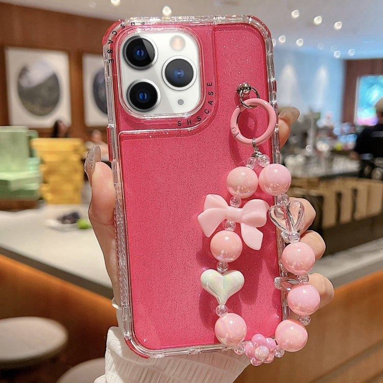 غطاء هاتف كامل من TPU + PC مع ترتر لامع وسوار، لهواتف iPhone 14 Pro، iPhone 14 Pro Max، iPhone 6 / 7 / 8 / SE 2020، iPhone 13 Pro Max، iPhone 13 Pro، iPhone 13، iPhone 12 / 12 Pro، iPhone 12 Pro Max