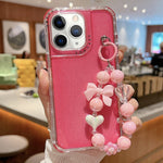 غطاء هاتف كامل من TPU + PC مع ترتر لامع وسوار، لهواتف iPhone 14 Pro، iPhone 14 Pro Max، iPhone 6 / 7 / 8 / SE 2020، iPhone 13 Pro Max، iPhone 13 Pro، iPhone 13، iPhone 12 / 12 Pro، iPhone 12 Pro Max