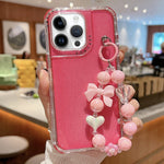 غطاء هاتف كامل من TPU + PC مع ترتر لامع وسوار، لهواتف iPhone 14 Pro، iPhone 14 Pro Max، iPhone 6 / 7 / 8 / SE 2020، iPhone 13 Pro Max، iPhone 13 Pro، iPhone 13، iPhone 12 / 12 Pro، iPhone 12 Pro Max