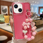 غطاء هاتف كامل من TPU + PC مع ترتر لامع وسوار، لهواتف iPhone 14 Pro، iPhone 14 Pro Max، iPhone 6 / 7 / 8 / SE 2020، iPhone 13 Pro Max، iPhone 13 Pro، iPhone 13، iPhone 12 / 12 Pro، iPhone 12 Pro Max