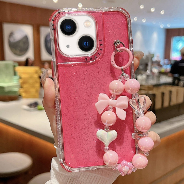 غطاء هاتف كامل من TPU + PC مع ترتر لامع وسوار، لهواتف iPhone 14 Pro، iPhone 14 Pro Max، iPhone 6 / 7 / 8 / SE 2020، iPhone 13 Pro Max، iPhone 13 Pro، iPhone 13، iPhone 12 / 12 Pro، iPhone 12 Pro Max