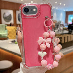 غطاء هاتف كامل من TPU + PC مع ترتر لامع وسوار، لهواتف iPhone 14 Pro، iPhone 14 Pro Max، iPhone 6 / 7 / 8 / SE 2020، iPhone 13 Pro Max، iPhone 13 Pro، iPhone 13، iPhone 12 / 12 Pro، iPhone 12 Pro Max