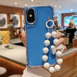 غطاء هاتف كامل من TPU + PC مع ترتر لامع وسوار، لهواتف iPhone 14 Pro، iPhone 14 Pro Max، iPhone 6 / 7 / 8 / SE 2020، iPhone 13 Pro Max، iPhone 13 Pro، iPhone 13، iPhone 12 / 12 Pro، iPhone 12 Pro Max