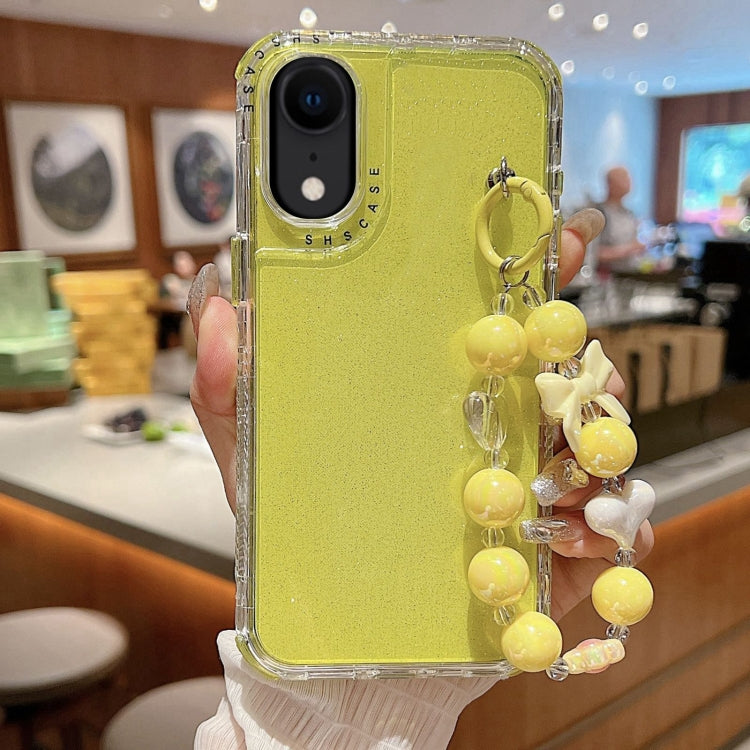 غطاء هاتف كامل من TPU + PC مع ترتر لامع وسوار، لهواتف iPhone XR، iPhone XS Max، iPhone 6 Plus / 7 Plus / 8 Plus