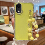 غطاء هاتف كامل من TPU + PC مع ترتر لامع وسوار، لهواتف iPhone XR، iPhone XS Max، iPhone 6 Plus / 7 Plus / 8 Plus