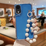 غطاء هاتف كامل من TPU + PC مع ترتر لامع وسوار، لهواتف iPhone XR، iPhone XS Max، iPhone 6 Plus / 7 Plus / 8 Plus