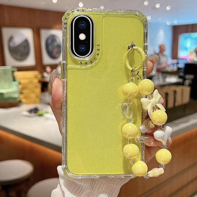 غطاء هاتف كامل من TPU + PC مع ترتر لامع وسوار، لهواتف iPhone XR، iPhone XS Max، iPhone 6 Plus / 7 Plus / 8 Plus