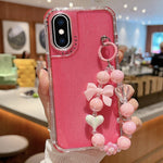 غطاء هاتف كامل من TPU + PC مع ترتر لامع وسوار، لهواتف iPhone XR، iPhone XS Max، iPhone 6 Plus / 7 Plus / 8 Plus