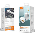 شاحن سريع LDNIO A1204Q QC3.0 بقوة 18 واط USB مع كابل USB بطول 1 متر إلى 8 بن، قابس الاتحاد الأوروبي، قابس المملكة المتحدة، قابس الولايات المتحدة
