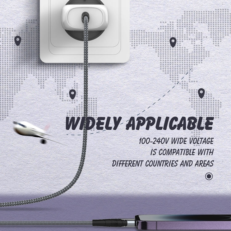 شاحن سريع LDNIO A1206C PD27W USB-C / Type-C مع كابل 8 بن بطول 1 متر، قابس الاتحاد الأوروبي