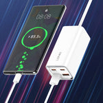 شاحن سريع LDNIO A4610C بقوة 65 واط PD بمنفذين USB-C / Type-C + منفذين USB، طول الكابل: 1.5 متر، قابس الاتحاد الأوروبي، A4610C (قابس المملكة المتحدة)، قابس الولايات المتحدة