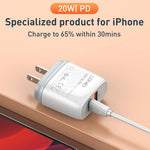 شاحن سريع LDNIO Q229 QC3.0 / PD20W USB + Type-C مع كابل Type-C إلى Type-C بطول 1 متر، قابس الاتحاد الأوروبي، قابس المملكة المتحدة، قابس الولايات المتحدة