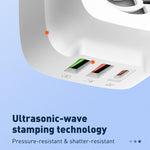 شاحن LDNIO Q334 بقوة 32 واط بمنفذ Type-C + منفذي USB مع كابل بيانات Micro USB بطول 1 متر، قابس الاتحاد الأوروبي