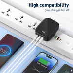 شاحن LDNIO Q334 بقوة 32 واط بمنفذ Type-C + منفذي USB مع كابل USB-C / Type-C إلى USB-C / Type-C بطول 1 متر، قابس الاتحاد الأوروبي، قابس المملكة المتحدة، قابس الولايات المتحدة