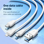 شاحن LDNIO Q334 بقوة 32 واط بمنفذ Type-C + منفذي USB مع كابل USB-C / Type-C إلى USB-C / Type-C بطول 1 متر، قابس الاتحاد الأوروبي، قابس المملكة المتحدة، قابس الولايات المتحدة