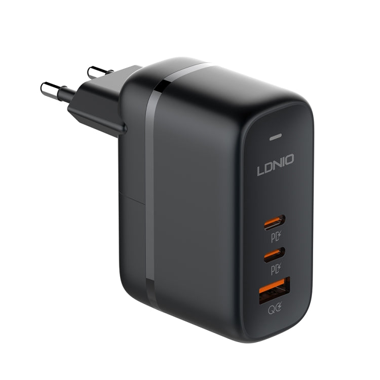 شاحن LDNIO Q366 بقوة 65 واط USB + منفذي Type-C مع كابل USB-C / Type-C إلى USB-C / Type-C بطول 1 متر، قابس الاتحاد الأوروبي، قابس المملكة المتحدة، قابس الولايات المتحدة