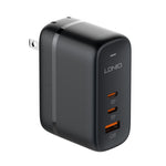 شاحن LDNIO Q366 بقوة 65 واط USB + منفذي Type-C مع كابل USB-C / Type-C إلى USB-C / Type-C بطول 1 متر، قابس الاتحاد الأوروبي، قابس المملكة المتحدة، قابس الولايات المتحدة