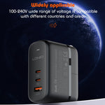شاحن LDNIO Q366 بقوة 65 واط USB + منفذي Type-C مع كابل USB-C / Type-C إلى USB-C / Type-C بطول 1 متر، قابس الاتحاد الأوروبي، قابس المملكة المتحدة، قابس الولايات المتحدة
