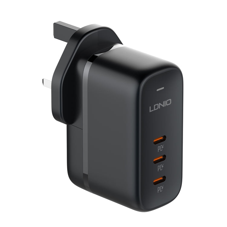 شاحن LDNIO Q367 بقوة 65 واط GaN بثلاثة منافذ USB-C / Type-C مع كابل USB-C / Type-C إلى USB-C / Type-C بطول 1 متر، قابس الاتحاد الأوروبي، قابس المملكة المتحدة، قابس الولايات المتحدة