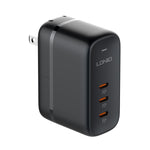 شاحن LDNIO Q367 بقوة 65 واط GaN بثلاثة منافذ USB-C / Type-C مع كابل USB-C / Type-C إلى USB-C / Type-C بطول 1 متر، قابس الاتحاد الأوروبي، قابس المملكة المتحدة، قابس الولايات المتحدة