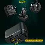 شاحن LDNIO Q367 بقوة 65 واط GaN بثلاثة منافذ USB-C / Type-C مع كابل USB-C / Type-C إلى USB-C / Type-C بطول 1 متر، قابس الاتحاد الأوروبي، قابس المملكة المتحدة، قابس الولايات المتحدة