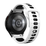 سوار ساعة سيليكون بمشبك عكسي مخطط بلونين، لساعات Samsung Galaxy Watch 7 / 6